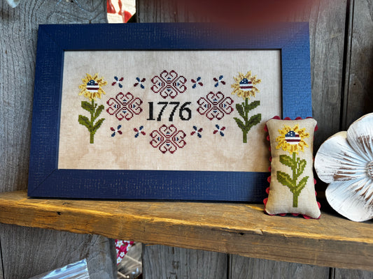 Patriotic Sunflowers Cross Stitch Pattern Print